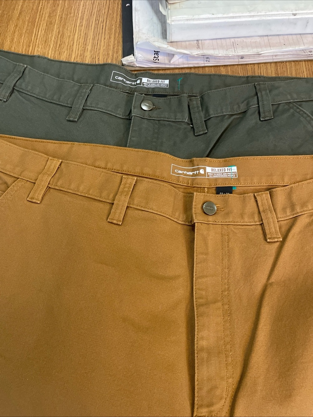 Carhartt Two-Pack Relaxed Fit Chinos in Brown and Olive